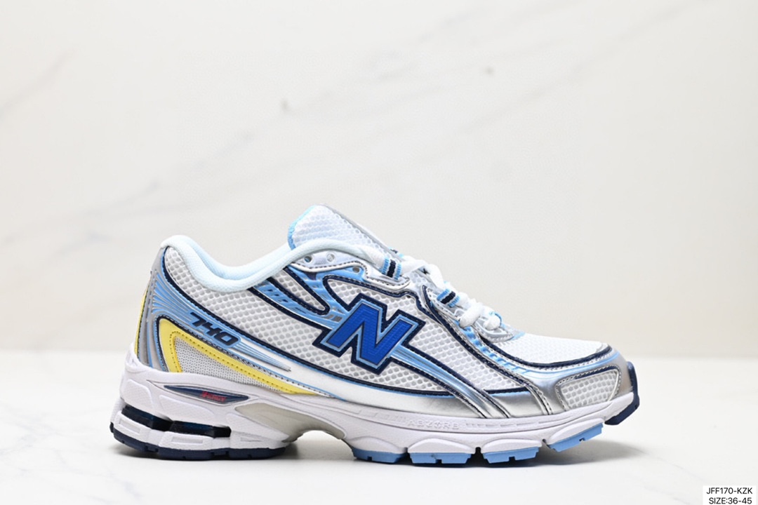 New Balance Shoes Sneakers Blue Grey Light Yellow Splicing Fabric Vintage
