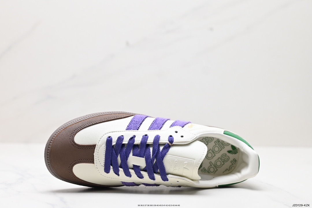 140 三叶草Adidas Originals Wmns Samba OG”Off White”桑巴舞板鞋“蓝莓优格塔米紫绿咖啡底” ID8349