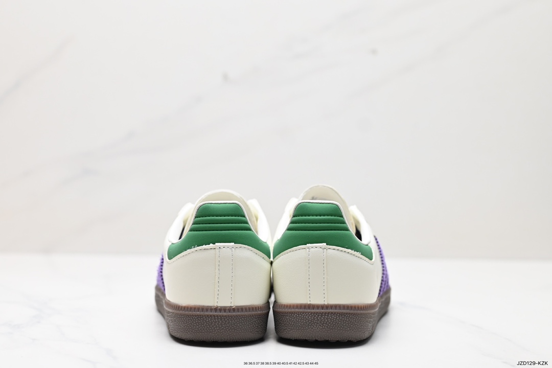 140 三叶草Adidas Originals Wmns Samba OG”Off White”桑巴舞板鞋“蓝莓优格塔米紫绿咖啡底” ID8349