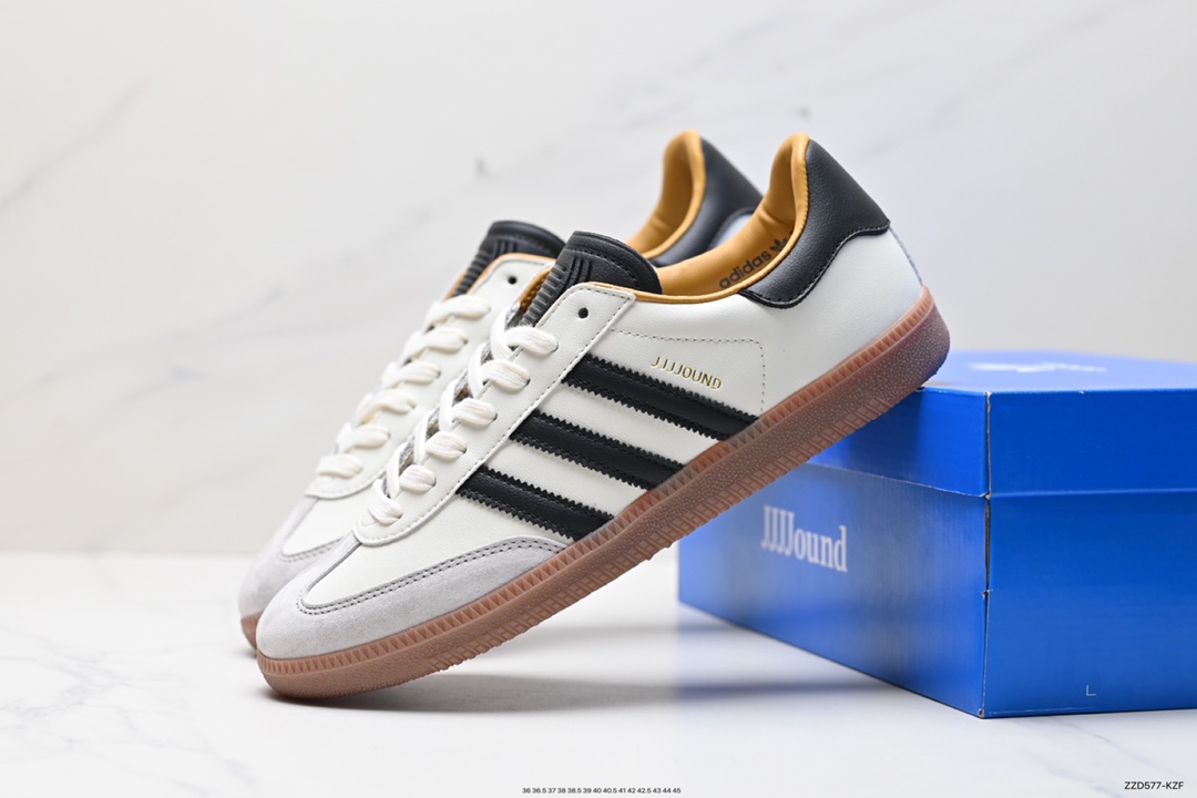 250 JJJJound x AD Originals Samba Classic”Studded Pack Black“桑巴舞板鞋“联名奶白灰黑”ID8708