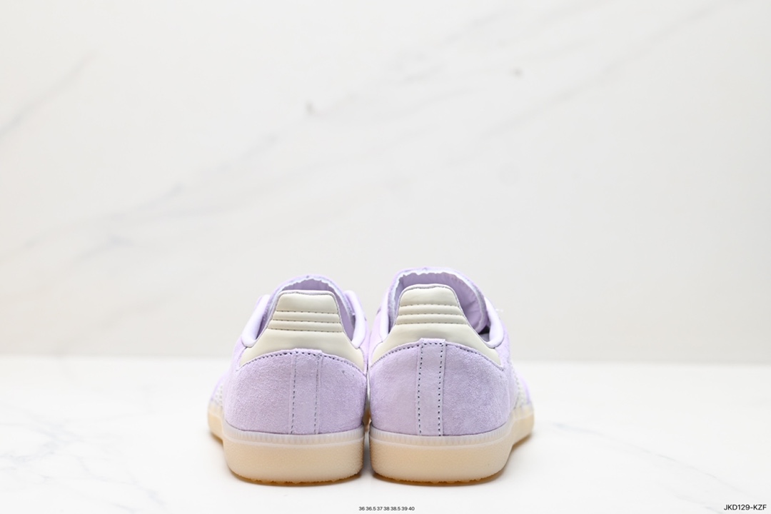 160 三叶草Adidas Originals Wmns Samba OG"Purple/Off White"桑巴舞板鞋“麂皮浅紫奶白”IG6176