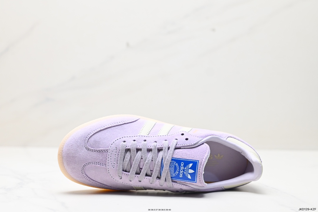 160 三叶草Adidas Originals Wmns Samba OG"Purple/Off White"桑巴舞板鞋“麂皮浅紫奶白”IG6176