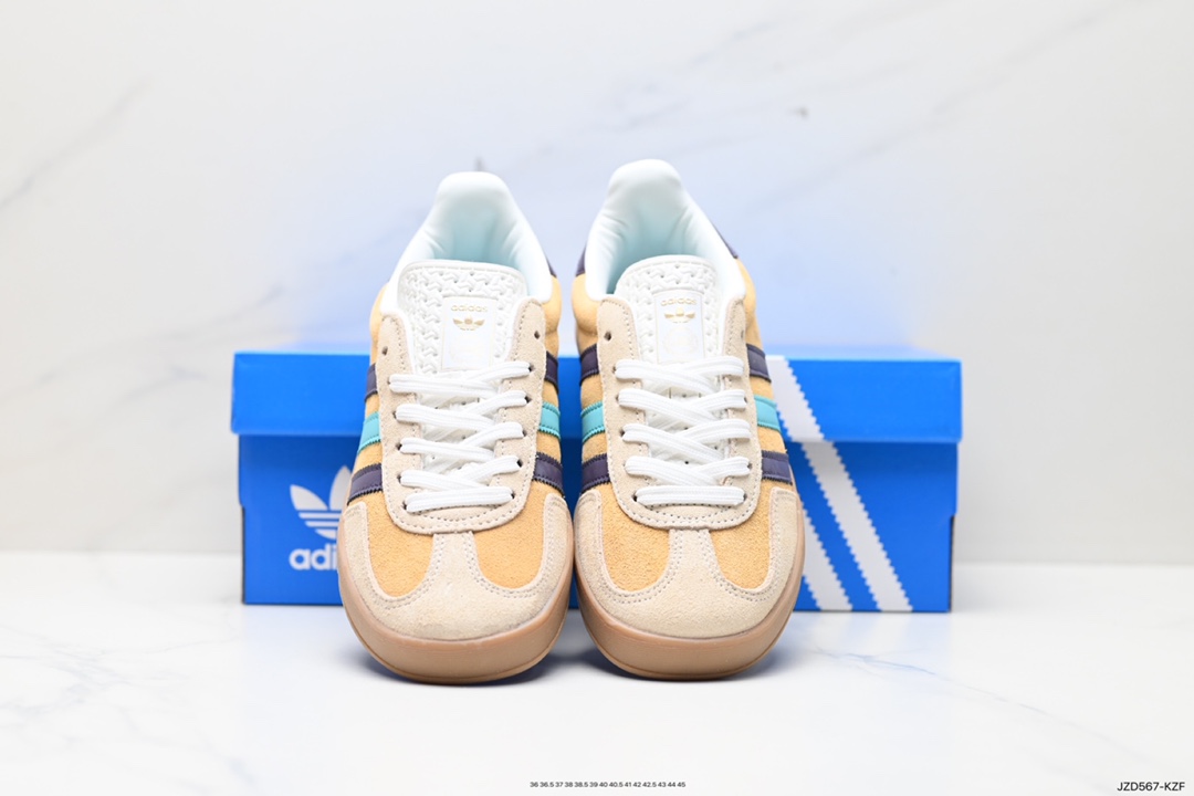 140 阿迪达斯Adidas Originals Gazelle Indoor 三叶草复古防滑耐磨低帮板鞋 IG1636