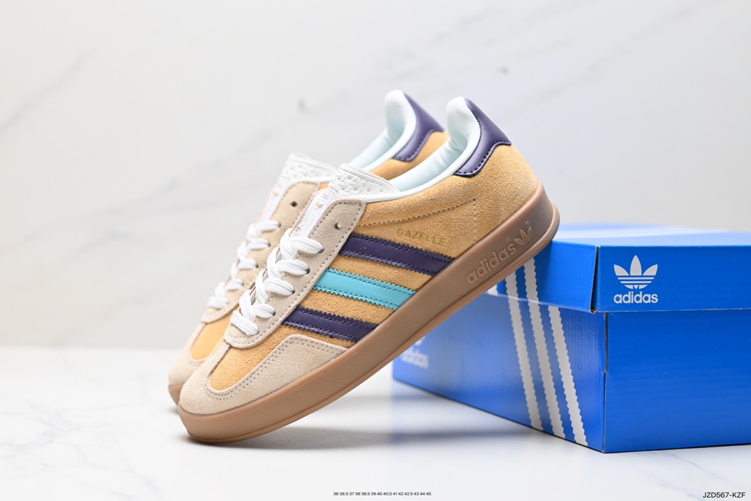 140 阿迪达斯Adidas Originals Gazelle Indoor 三叶草复古防滑耐磨低帮板鞋 IG1636