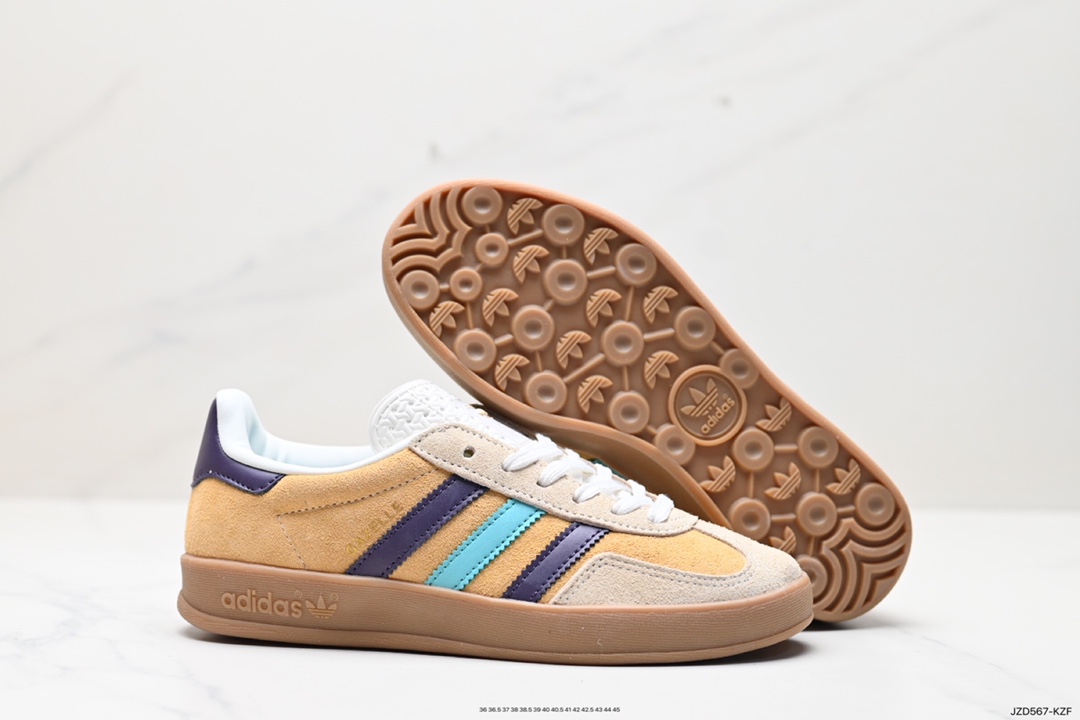 140 阿迪达斯Adidas Originals Gazelle Indoor 三叶草复古防滑耐磨低帮板鞋 IG1636