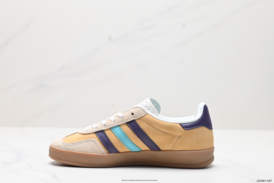 140 阿迪达斯Adidas Originals Gazelle Indoor 三叶草复古防滑耐磨低帮板鞋 IG1636