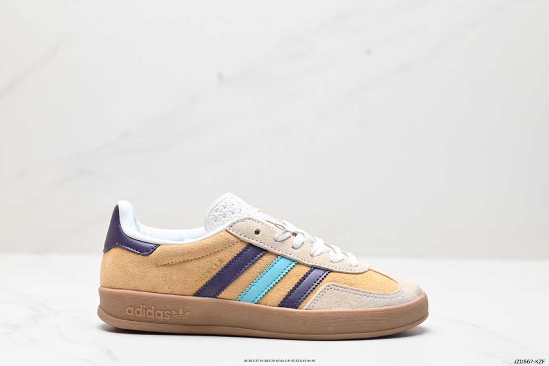 140 阿迪达斯Adidas Originals Gazelle Indoor 三叶草复古防滑耐磨低帮板鞋 IG1636