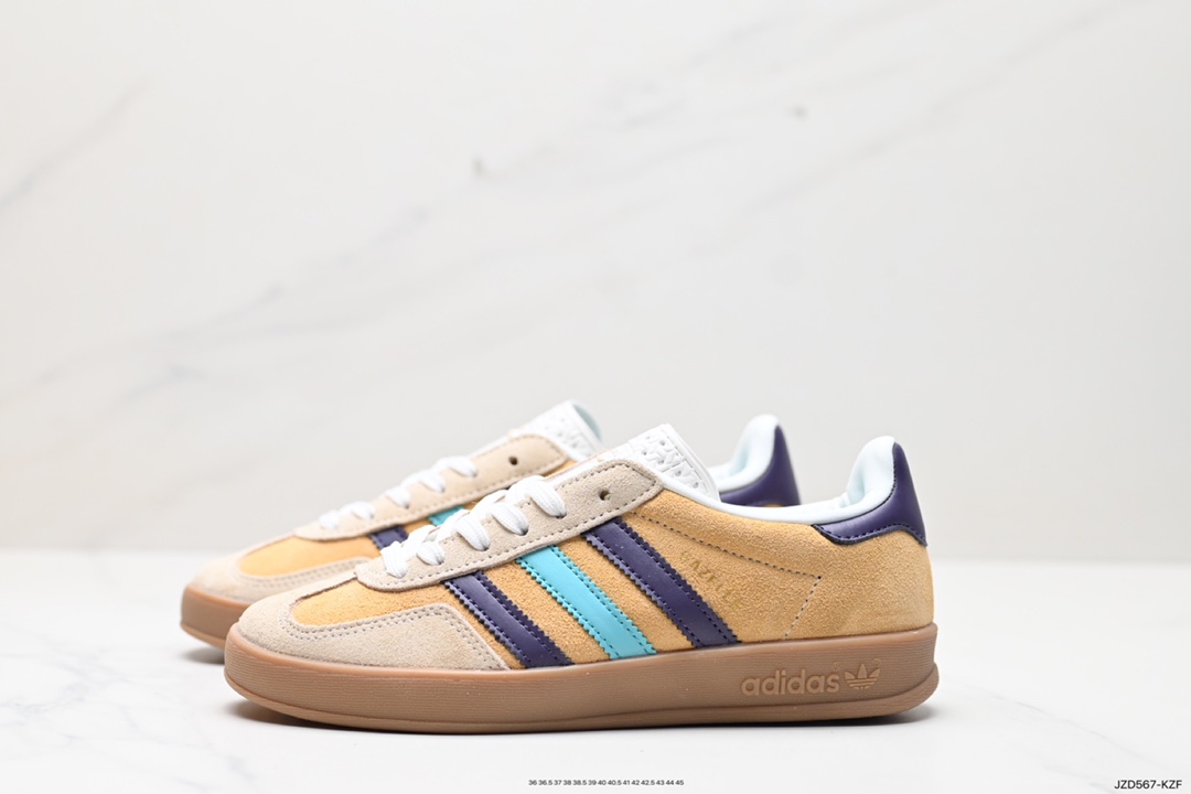 140 阿迪达斯Adidas Originals Gazelle Indoor 三叶草复古防滑耐磨低帮板鞋 IG1636