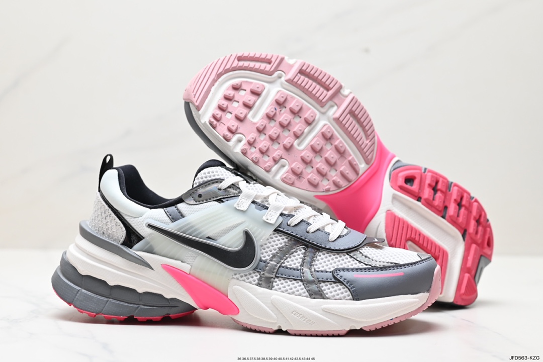 170 耐克Nike Wmns V2K Runtekk Low”White Grey Pink”复古慢跑鞋“白黑深灰粉”FZ5061-100