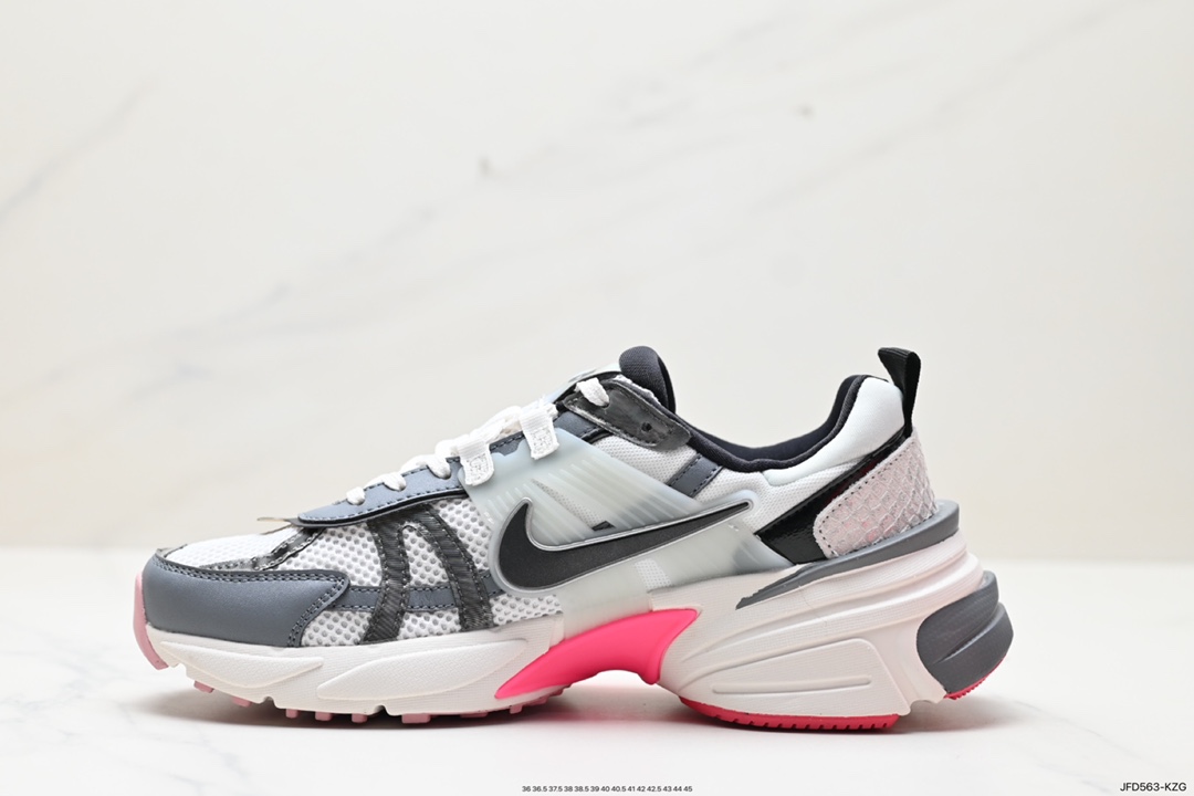 170 耐克Nike Wmns V2K Runtekk Low”White Grey Pink”复古慢跑鞋“白黑深灰粉”FZ5061-100