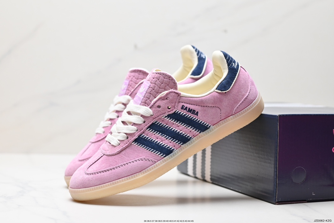 140 Originals Wb Pony Tonal Samba 桑巴舞系列板鞋“皮革黑白浅灰焦糖底环保标识” IG4198