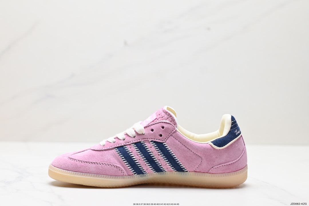 140 Originals Wb Pony Tonal Samba 桑巴舞系列板鞋“皮革黑白浅灰焦糖底环保标识” IG4198