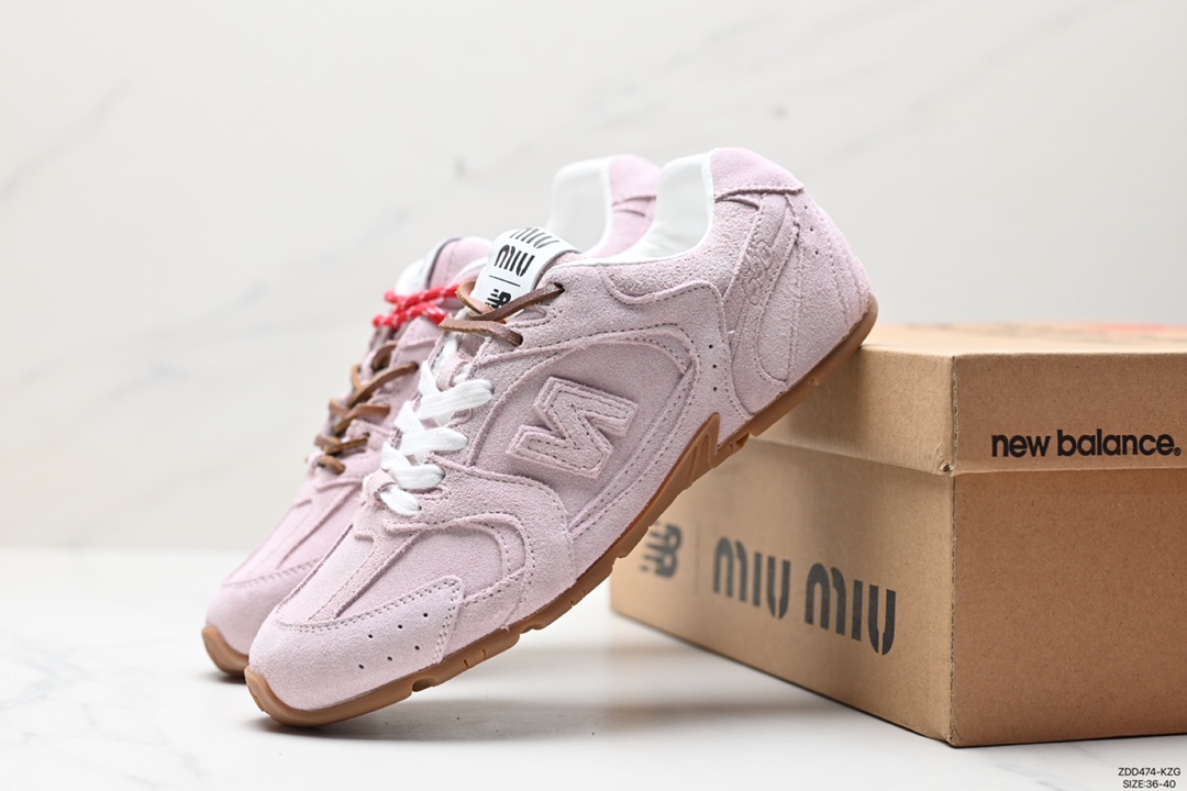 230 美缪缪MiuMiu x NB新百伦New Balance 530 SL系列低帮慢跑鞋“联名翻毛卡其鞋带”5E165E_Z5O_F0401_F_D005