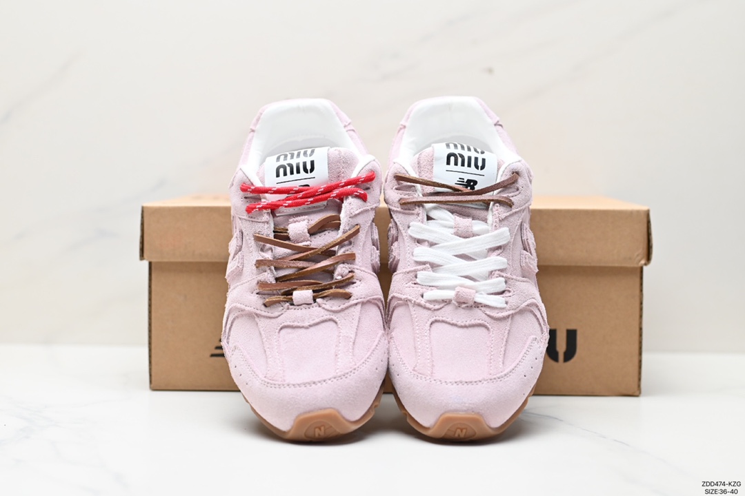 230 美缪缪MiuMiu x NB新百伦New Balance 530 SL系列低帮慢跑鞋“联名翻毛卡其鞋带”5E165E_Z5O_F0401_F_D005