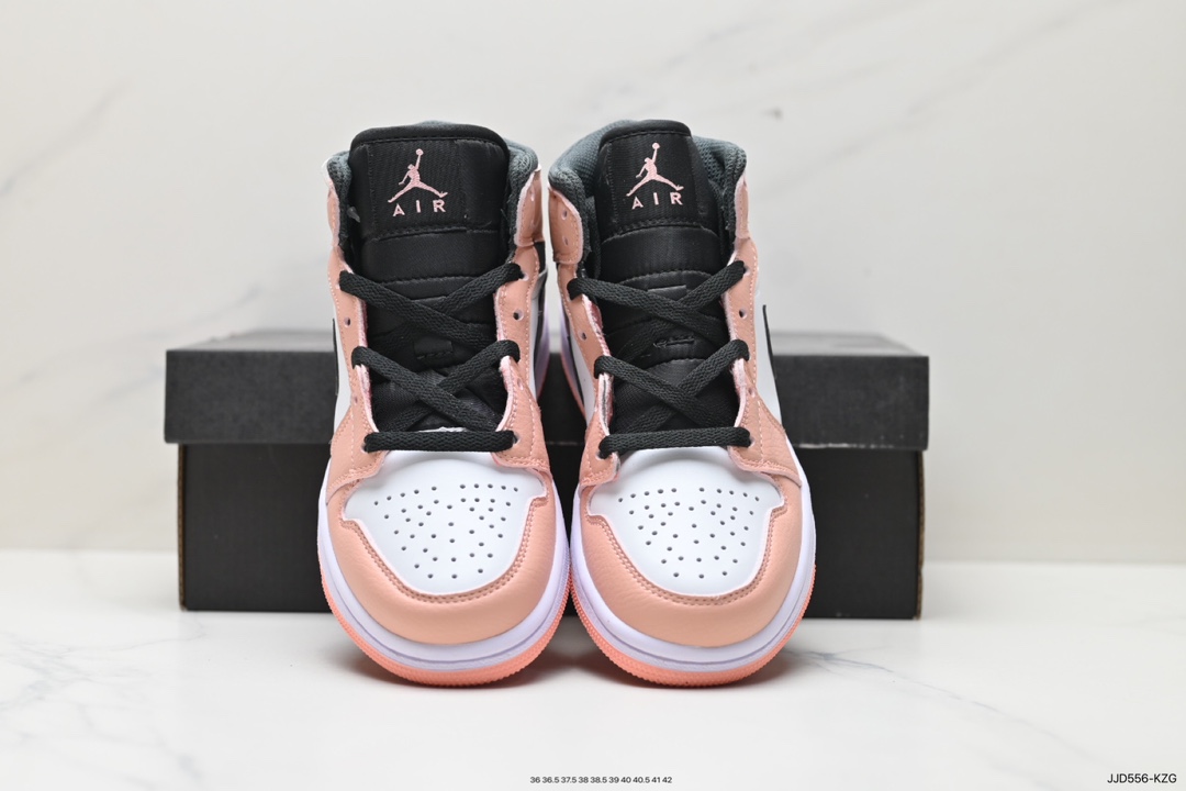 130 Air Jordan 1 MID AJ1这款款是名为“ Pink Quartz” 555112-603