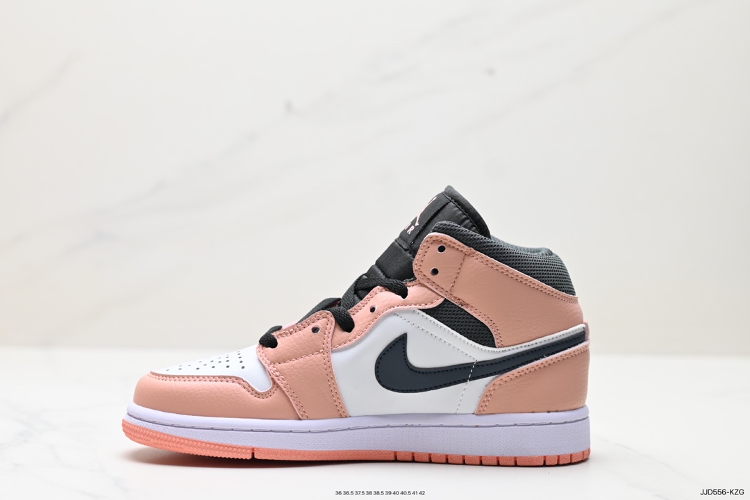 130 Air Jordan 1 MID AJ1这款款是名为“ Pink Quartz” 555112-603