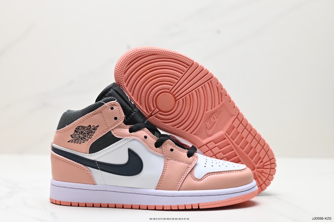 130 Air Jordan 1 MID AJ1这款款是名为“ Pink Quartz” 555112-603