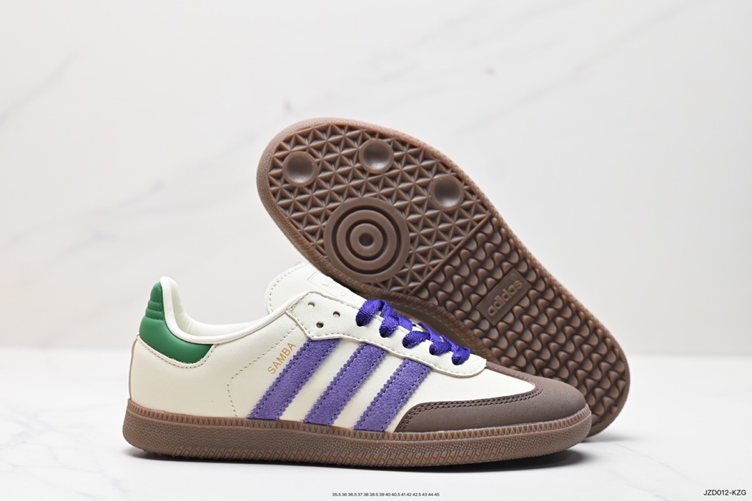 140 Adidas Originals Wmns Samba OG”Off White”桑巴舞板鞋“蓝莓优格塔米紫绿咖啡底”  ID8349