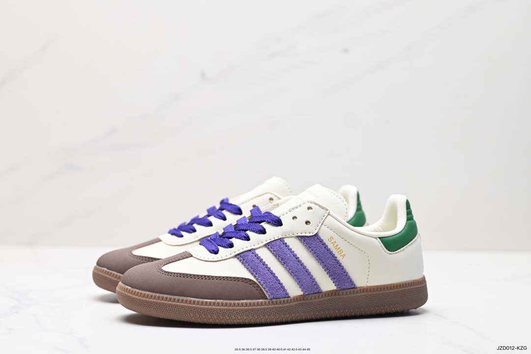 140 Adidas Originals Wmns Samba OG”Off White”桑巴舞板鞋“蓝莓优格塔米紫绿咖啡底”  ID8349