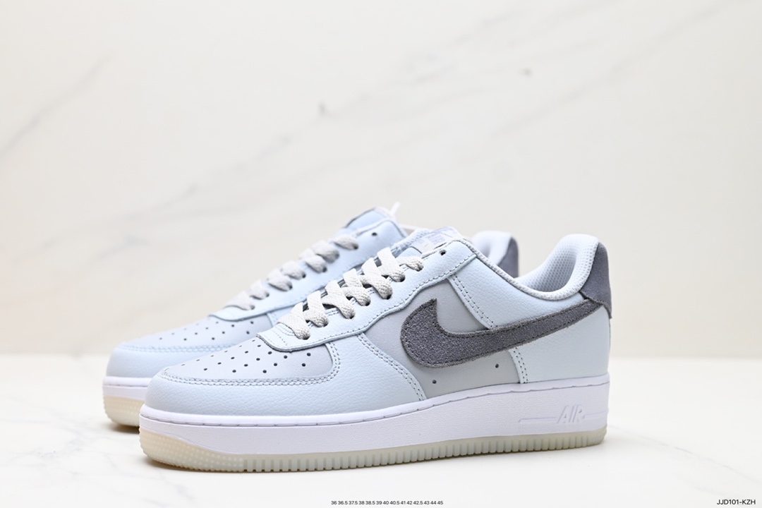 130 耐克Nike Air Force 1”07 Low”Light Smoke Grey”空军一号板鞋“浅烟灰深灰钩子 FJ4170-001