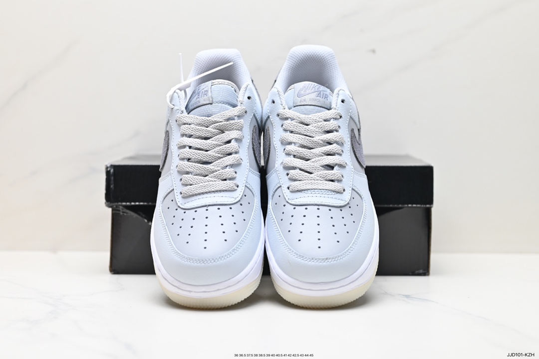 130 耐克Nike Air Force 1”07 Low”Light Smoke Grey”空军一号板鞋“浅烟灰深灰钩子 FJ4170-001