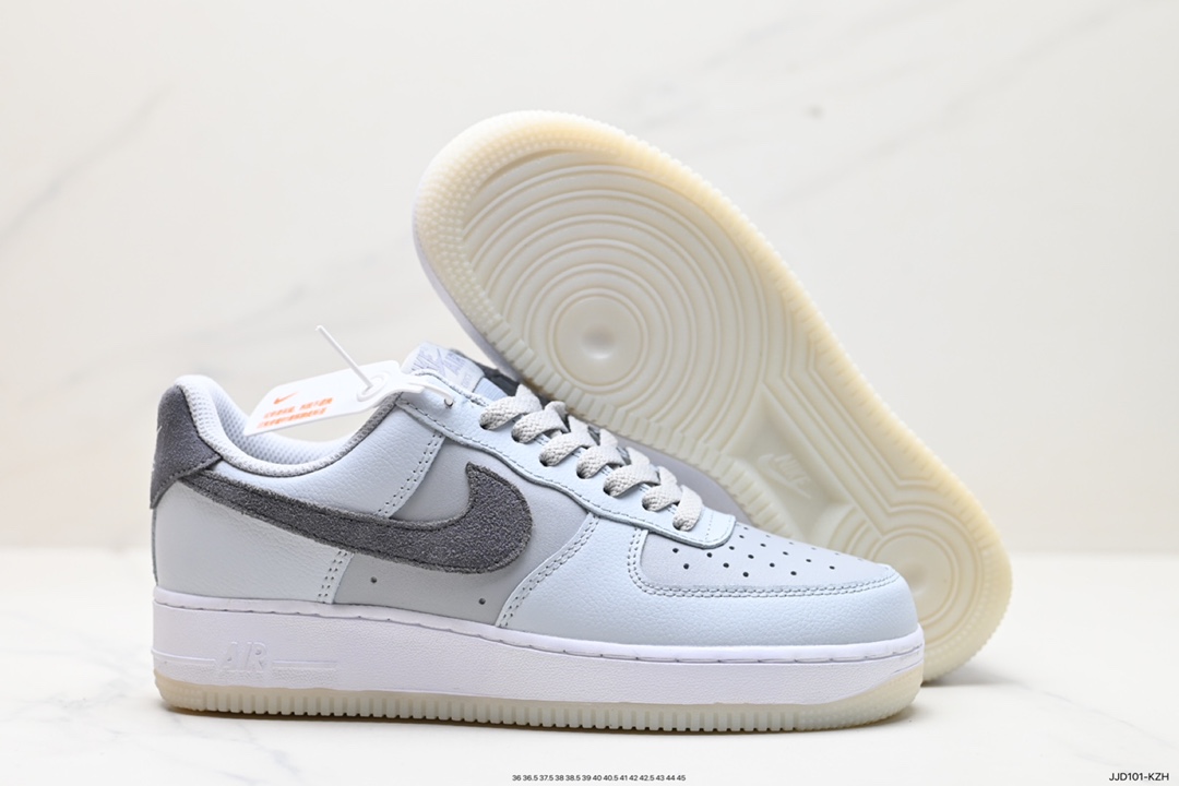 130 耐克Nike Air Force 1”07 Low”Light Smoke Grey”空军一号板鞋“浅烟灰深灰钩子 FJ4170-001