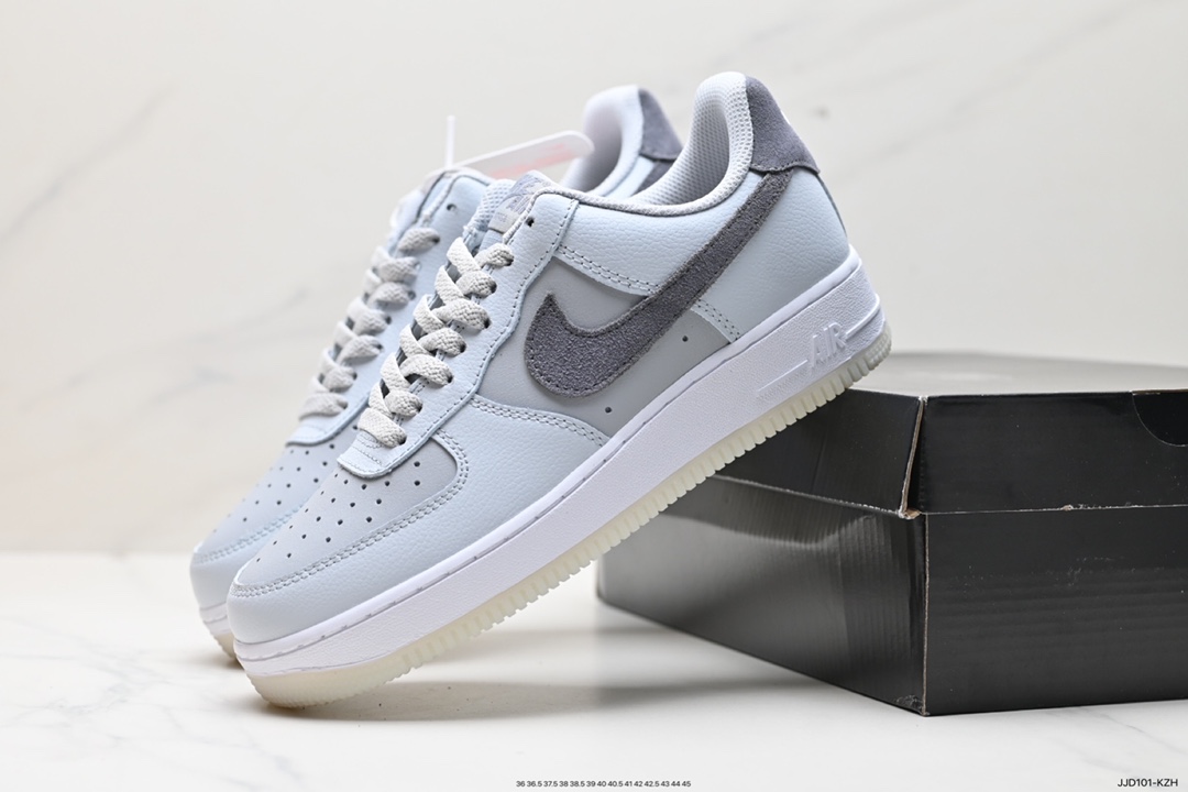 130 耐克Nike Air Force 1”07 Low”Light Smoke Grey”空军一号板鞋“浅烟灰深灰钩子 FJ4170-001