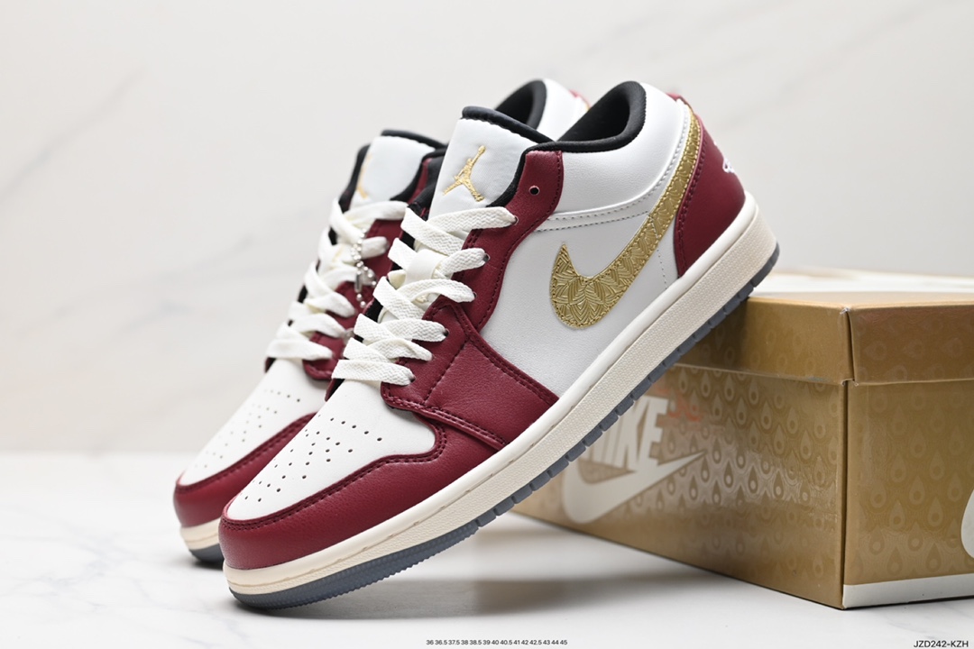 耐克Nike Air Jordan 1 Low SE”Chinese New Year“AJ1乔丹一代低帮篮球鞋“龙年白酒红金黄”FJ5735-100