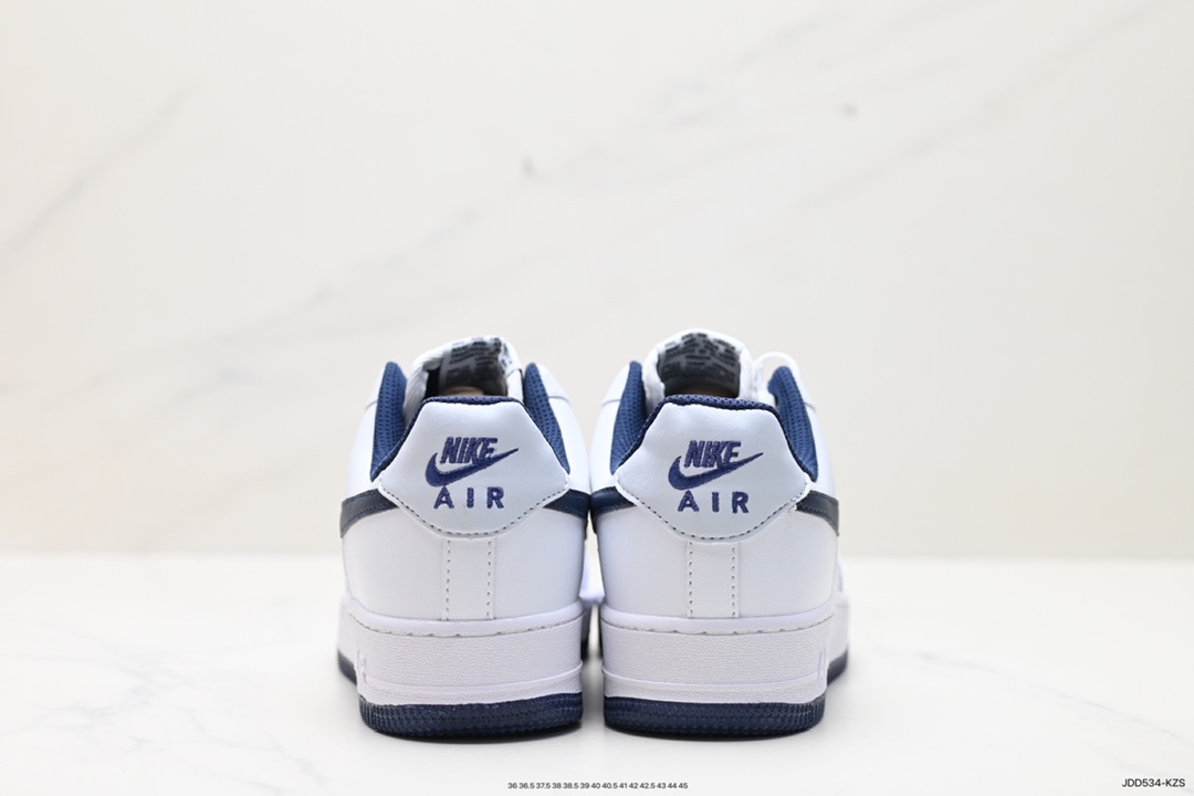 120 耐克Nike Air Force 1’07 Low”White Navy”空军一号板鞋“皮革白海军蓝钩子”FV5948-104