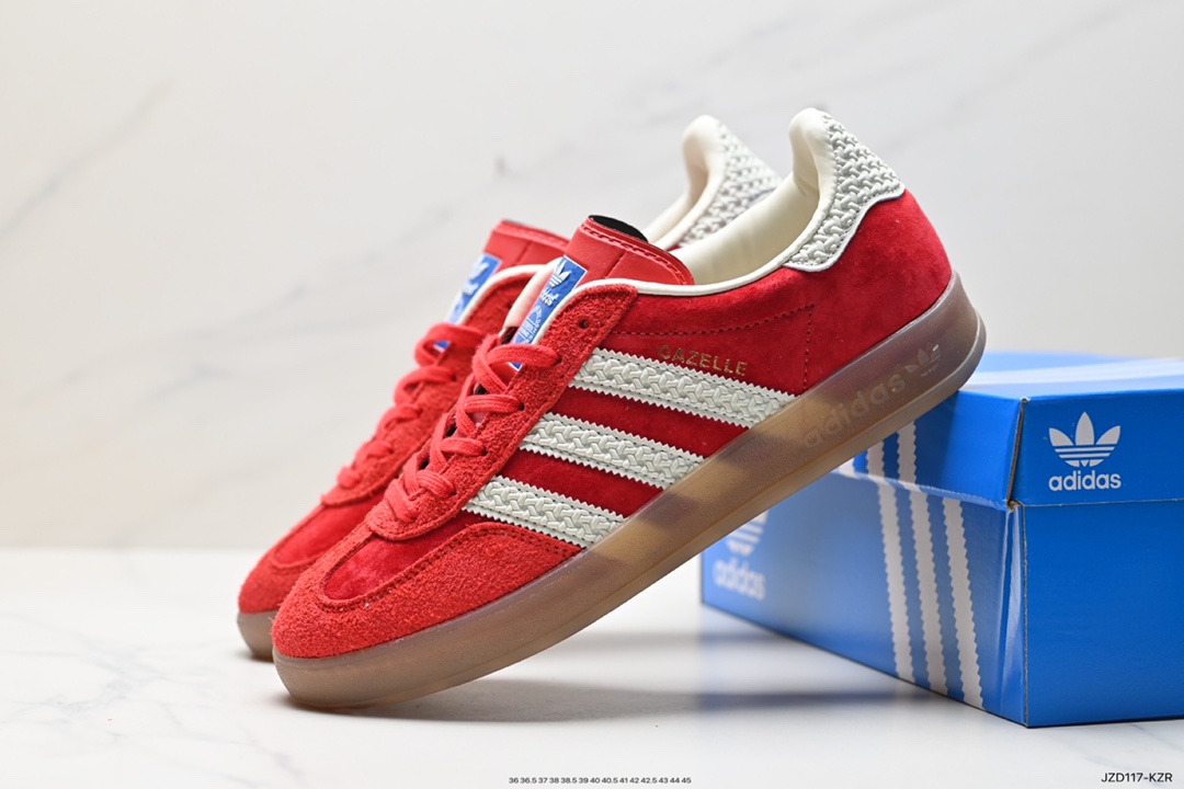 140 阿迪达斯Adidas Originals Gazelle Indoor 三叶草复古防滑耐磨低帮板鞋 IF1808