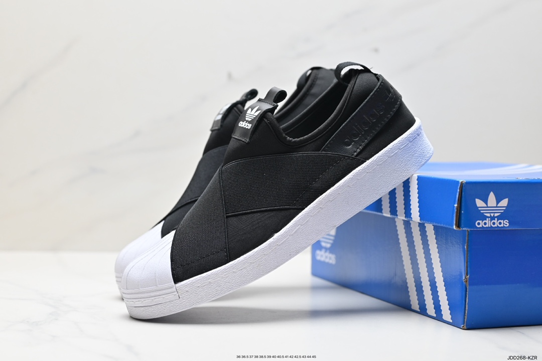 120 Adidas阿迪达斯 依旧经典三叶草Adidas Superstar SlipOn经典板鞋“ 黑白 S81337