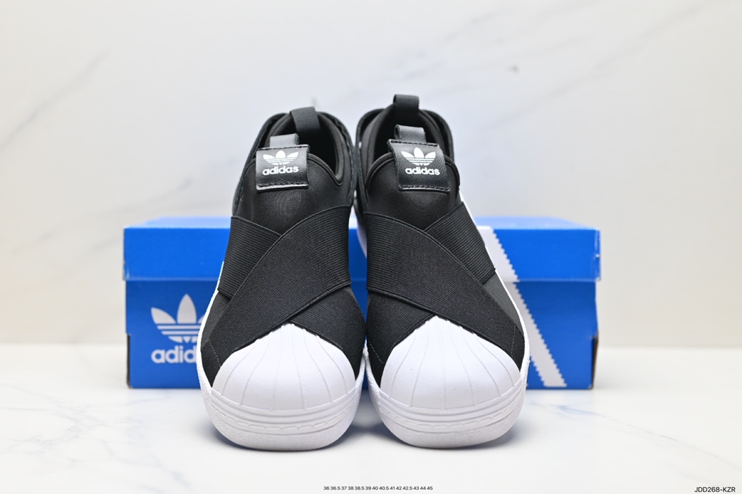 120 Adidas阿迪达斯 依旧经典三叶草Adidas Superstar SlipOn经典板鞋“ 黑白 S81337