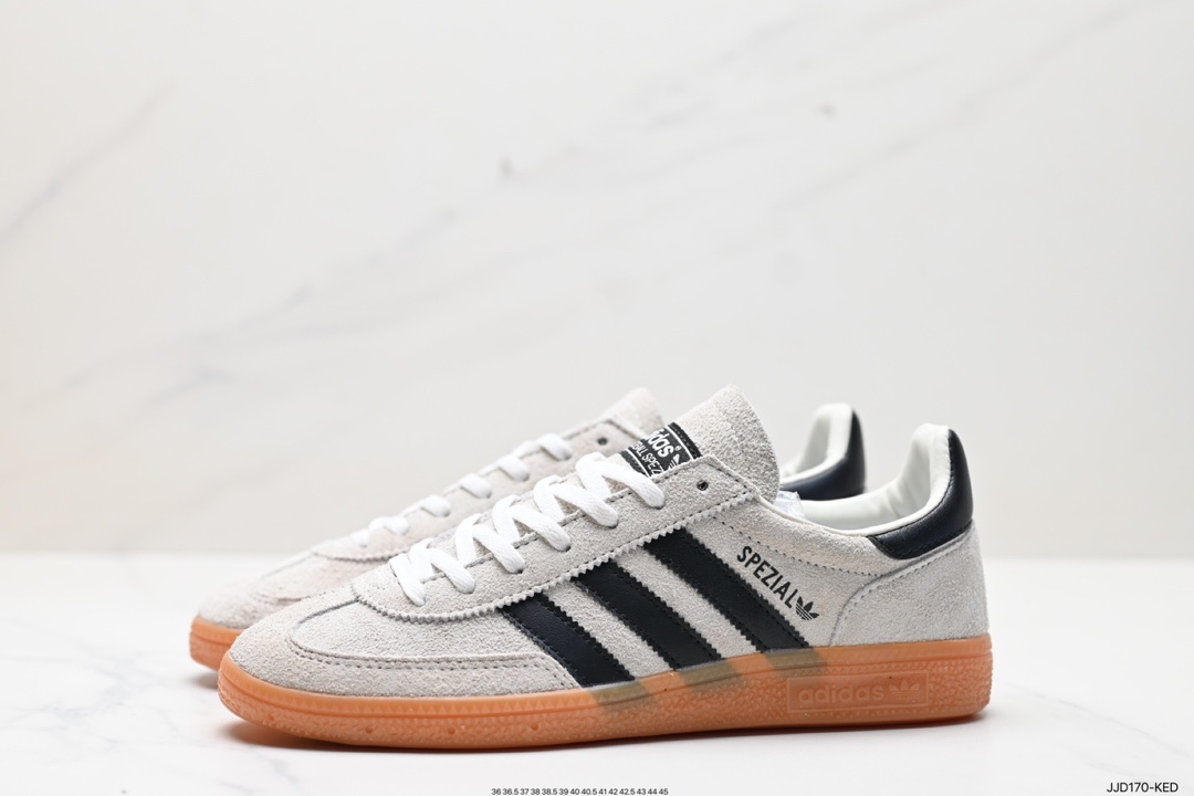 阿迪达斯Adidas Originals Handball SPZL 手球运动员系列板鞋“绒面浅灰黑焦糖底 IF6562