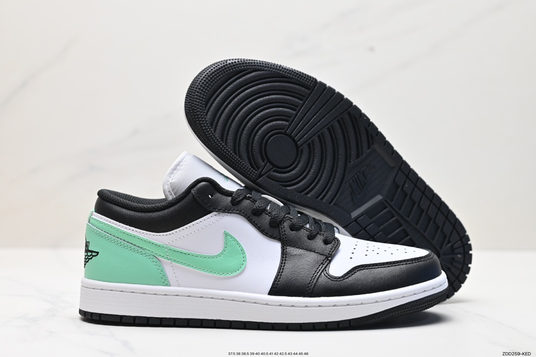 230 Nike Air Jordan 1 Low”Green Glow”AJ1乔丹一代低帮篮球鞋“黑白薄荷绿”553558-131