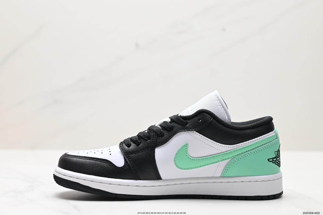 230 Nike Air Jordan 1 Low”Green Glow”AJ1乔丹一代低帮篮球鞋“黑白薄荷绿”553558-131