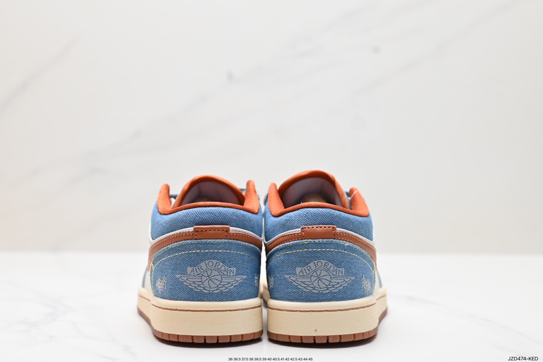 140 耐克Nike Air Jordan 1 Low SE”Phantom Denim Swoosh”AJ1乔丹一代低帮篮球鞋“灰棕牛仔蓝情人节”FZ5045-091