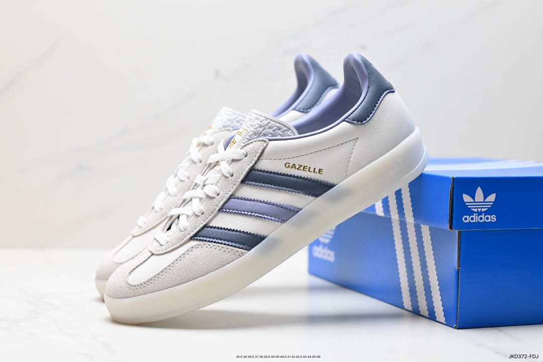 160 adidas Originals Gazelle INdoor 三叶草休闲防滑耐磨低帮板鞋 IG1643