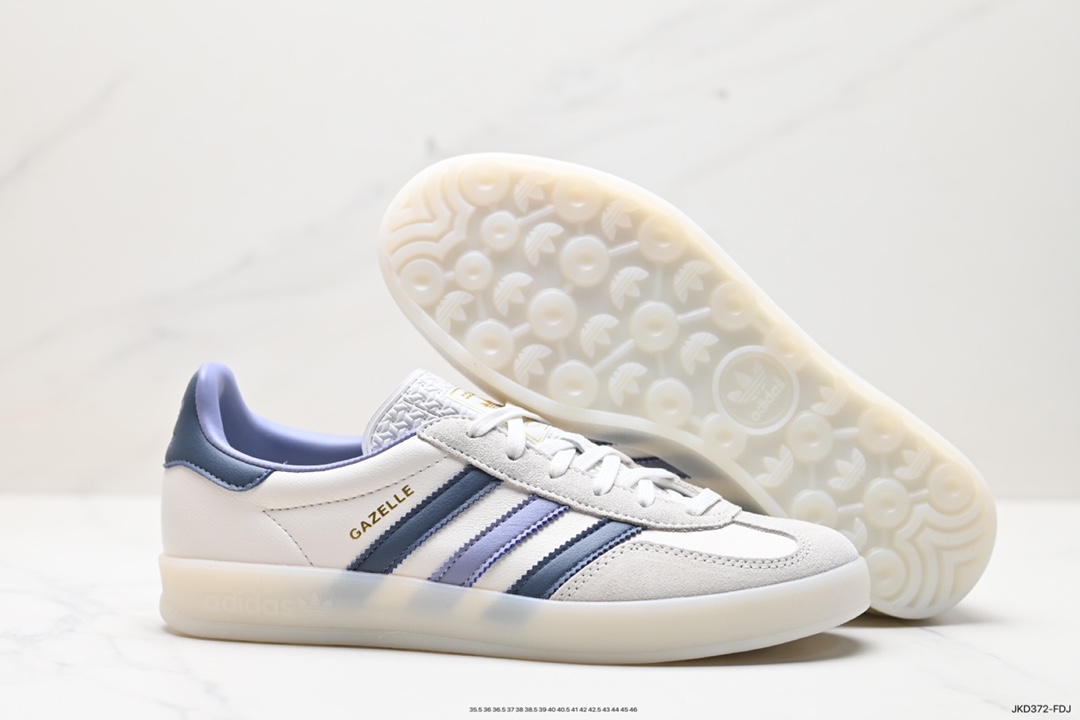 160 adidas Originals Gazelle INdoor 三叶草休闲防滑耐磨低帮板鞋 IG1643