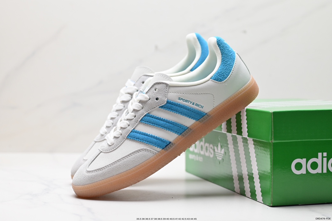 110 阿迪达斯 Sporty & Rich x Adidas Originals Samba OG 桑巴舞板鞋 HQ6075