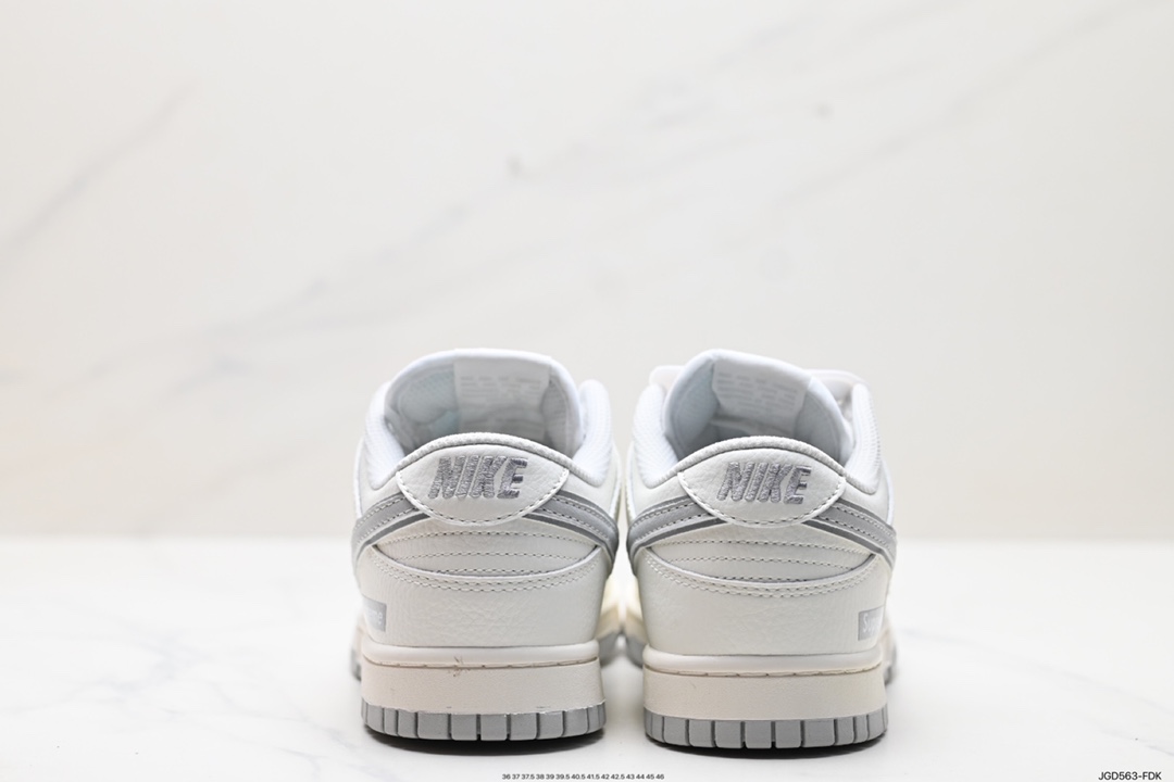 180 Supreme x Nike By You SB Dunk Low Retro SP扣篮板鞋“Sup米白烟灰车线” RM2308-233