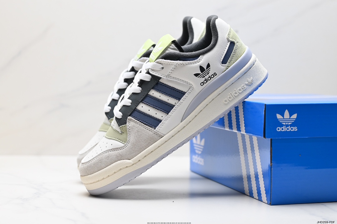 190 Adidas Forum EXHIBIT Low 三叶草低邦 经典魔术贴复古板鞋 ID6263