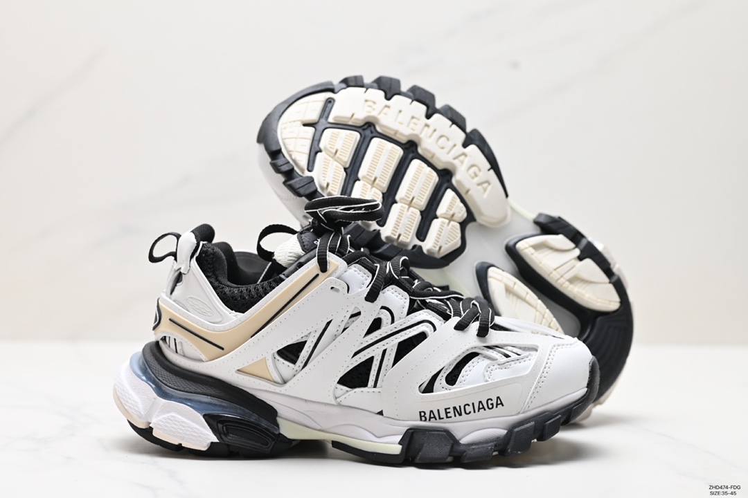 300 高奢品牌-巴黎世家 Balenciaga Sneaker Tess s.Gomma MAILLE WHITE/ORANGE 3.0代 三代户外概念鞋 542436 W3NH3 7261