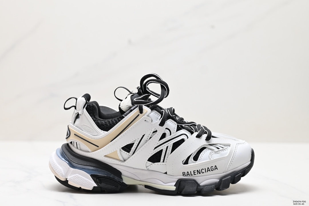 300 高奢品牌-巴黎世家 Balenciaga Sneaker Tess s.Gomma MAILLE WHITE/ORANGE 3.0代 三代户外概念鞋 542436 W3NH3 7261