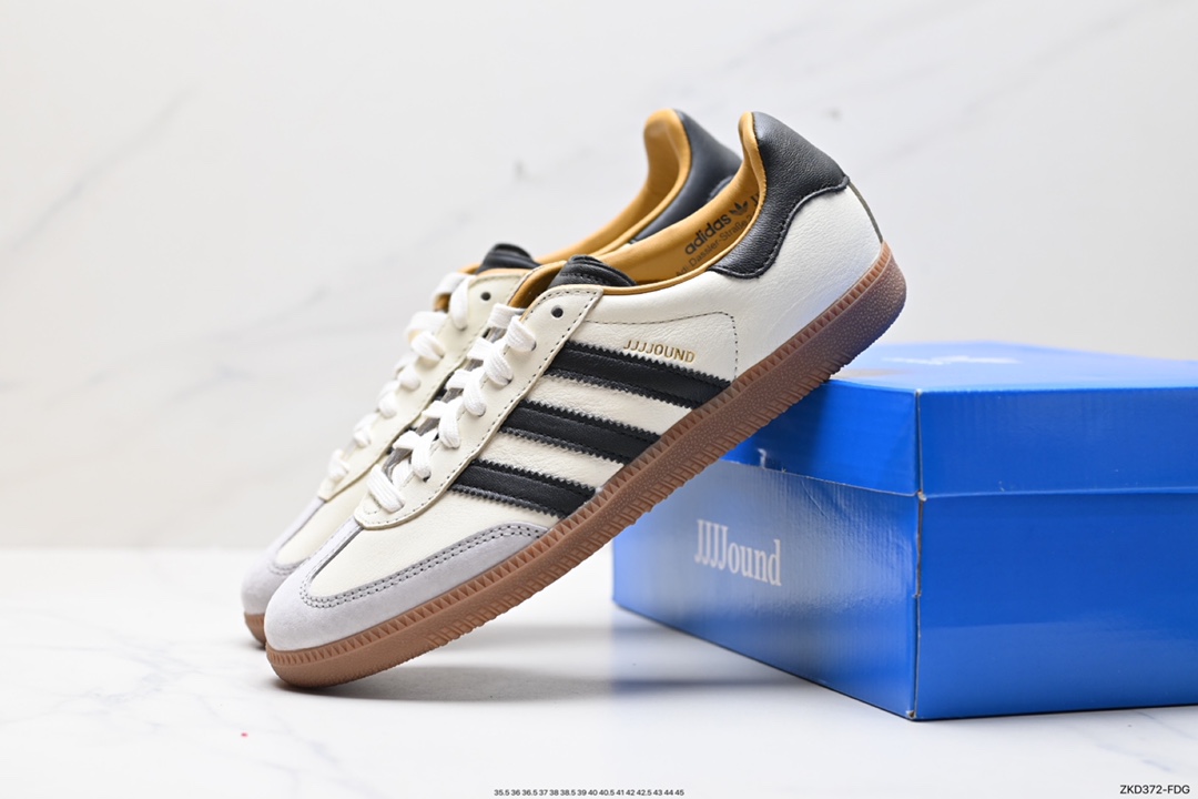 270 JJJJound x AD Originals Samba Classic”Studded Pack Black”桑巴舞板鞋 联名奶白灰黑 ID8708