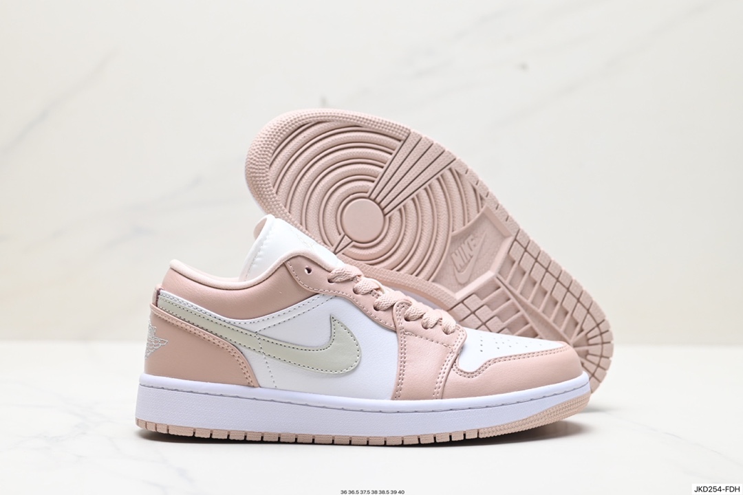 耐克Nike Air Jordan 1 Retro Low GS”White Pink Yellow Volt“AJ1乔丹一代低帮篮球鞋 DC0774-040