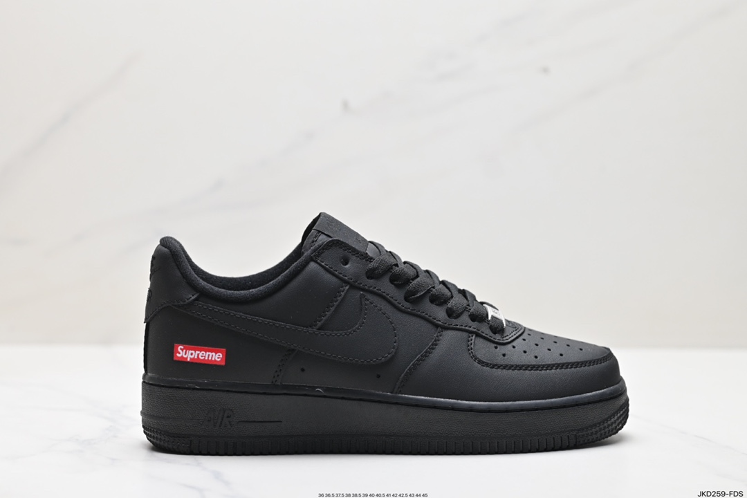 160 Nike Air Force 1 Low Supreme 全黑  CU9225-001