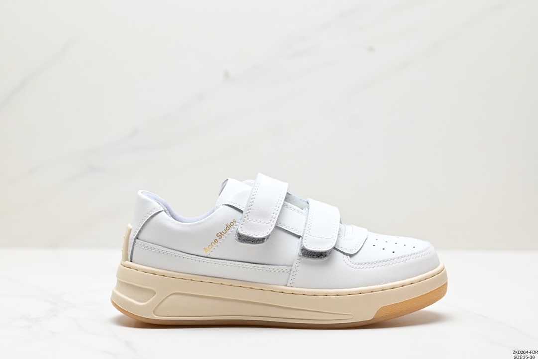 Acne Studios Good
 Skateboard Shoes White Cowhide Low Tops