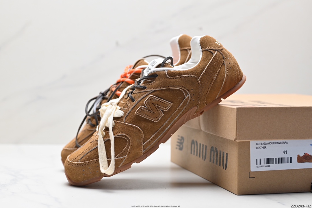 250 缪缪MiuMiu x NB新百伦New Balance 530 SL系列低帮慢跑鞋“联名翻毛卡其鞋带”5E165E_Z5O_F0401_F_D005