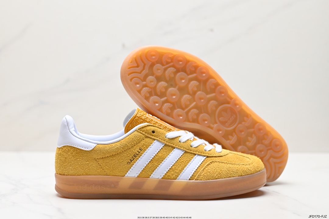 阿迪达斯Adidas Originals Gazelle Indoor 三叶草复古防滑耐磨低帮板鞋 HQ8716