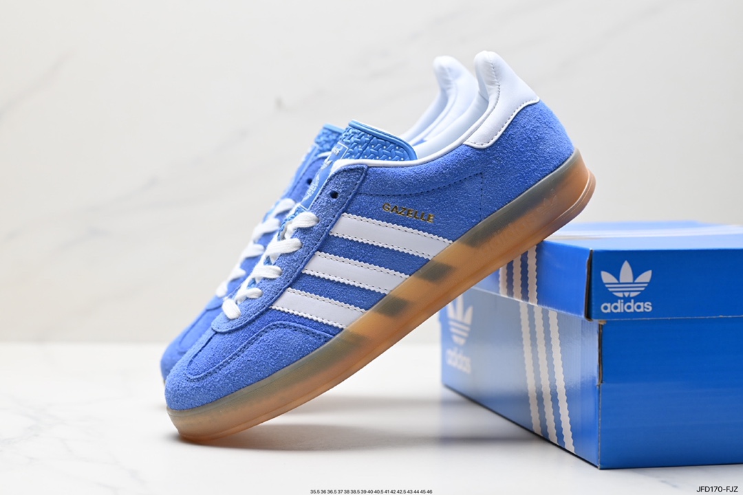 阿迪达斯Adidas Originals Gazelle Indoor 三叶草复古防滑耐磨低帮板鞋 HQ8716